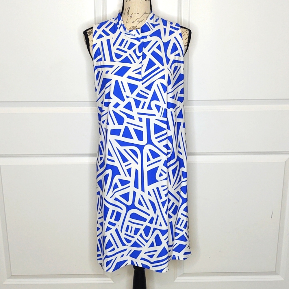 Jude Connally💙 🤍Willow Abstract Geo Cobalt Dress, size large 🆕